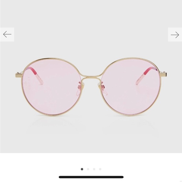 GUCCI Gold Metal Round Frame Sunglasses - Picture 2 of 9